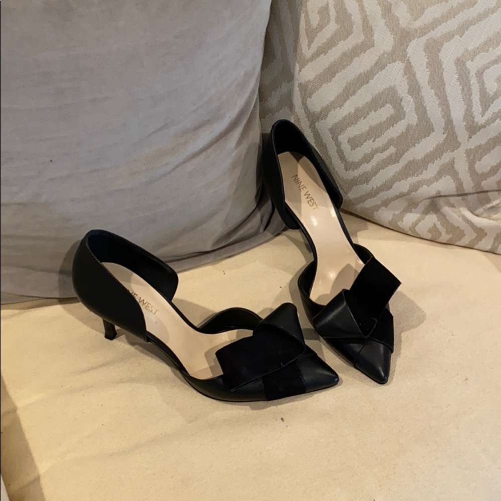 Nine West D’Orsay Stiletto Pumps with Bow Toe